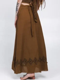 The TwoSisters Nomad Chic Collectie|Ibiza-Mystic Mesa Omslagrok Bruin