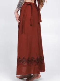 The TwoSisters Nomad Chic Collectie|Ibiza-Mystic Mesa Omslagrok Terracotta