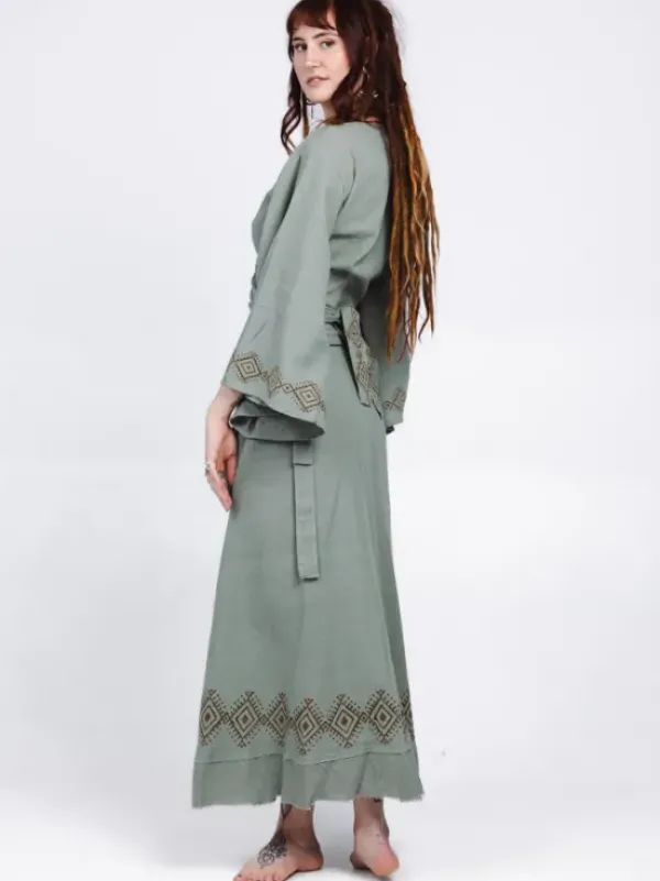 The TwoSisters Tops|Nomad Chic Collectie-Mystic Mesa Wikkeltop Jadegroen