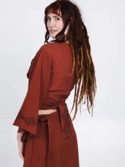 The TwoSisters Tops|Nomad Chic Collectie-Mystic Mesa Wikkeltop Terracotta