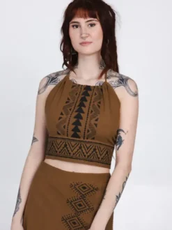The TwoSisters Tops|Bratops-Mystic Mesa Zomertop Bruin