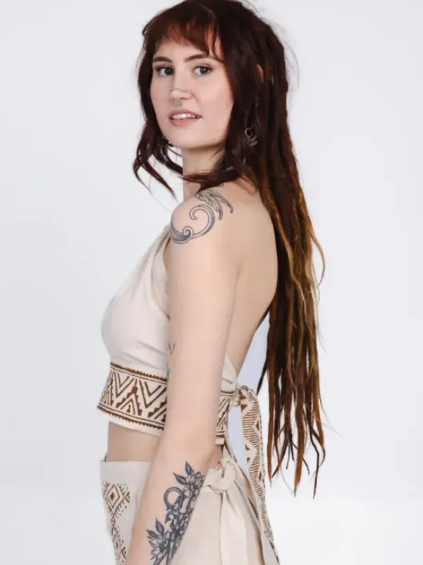 The TwoSisters Tops|Nomad Chic Collectie-Mystic Mesa Zomertop Gebroken Wit