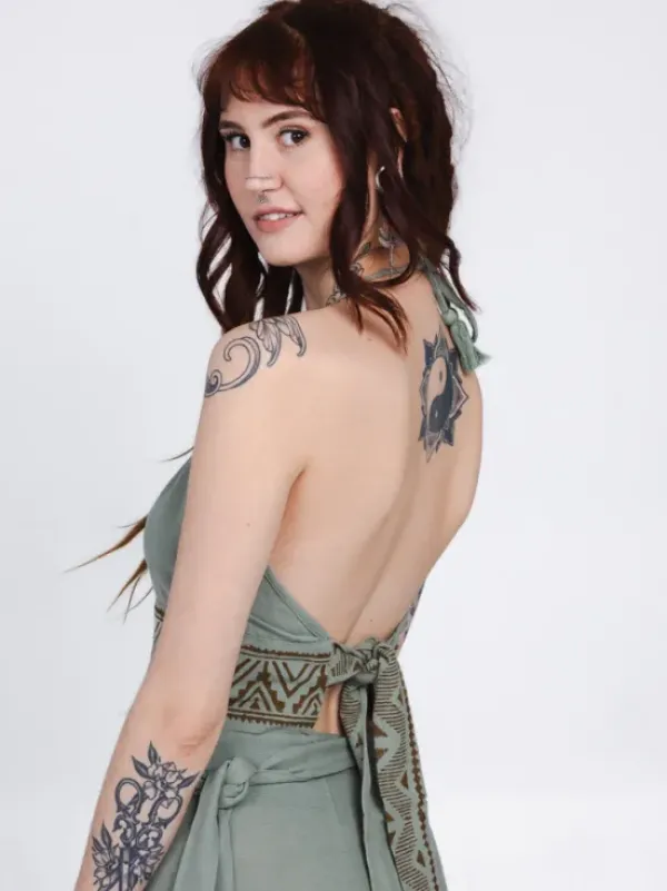 The TwoSisters Tops|Nomad Chic Collectie-Mystic Mesa Zomertop Jadegroen