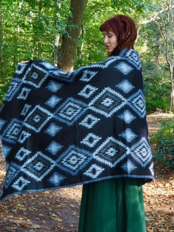 The TwoSisters Omslagdoeken|Omslagdoeken-Omslagdoek Fleece Zwart/ Antraciet