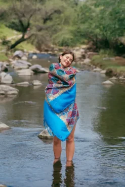 The TwoSisters Omslagdoeken|Omslagdoeken-Omslagdoek India Blauw