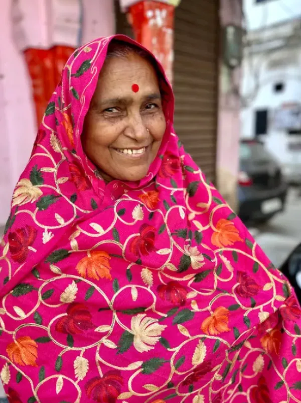The TwoSisters Omslagdoeken|Omslagdoeken-Omslagdoek India Fucsia (Blaadjes)