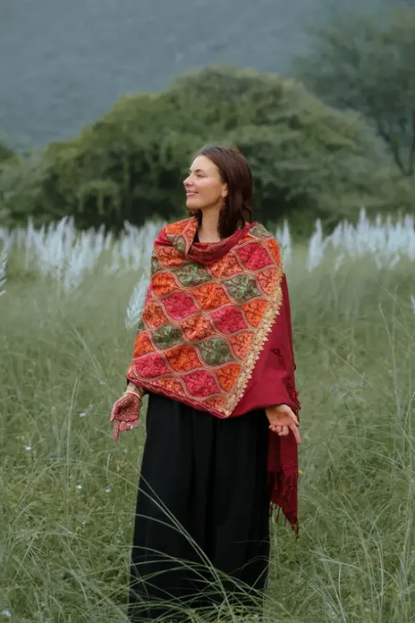 The TwoSisters Omslagdoeken|Omslagdoeken-Omslagdoek India Marroon
