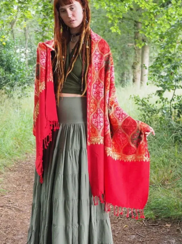 The TwoSisters Omslagdoeken|Omslagdoeken-Omslagdoek India Rood