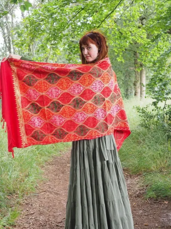 The TwoSisters Omslagdoeken|Omslagdoeken-Omslagdoek India Rood