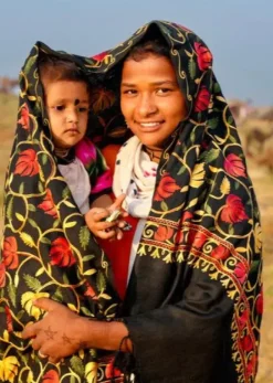 The TwoSisters Omslagdoeken|Omslagdoeken-Omslagdoek India Zwart (blaadjes)