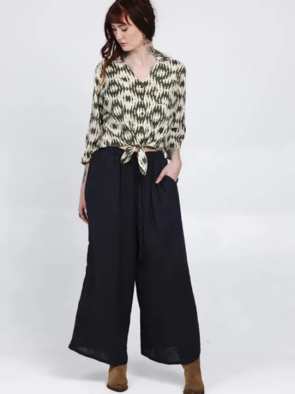 The TwoSisters Broeken|Broeken En Legging-Palazzo broek Antraciet
