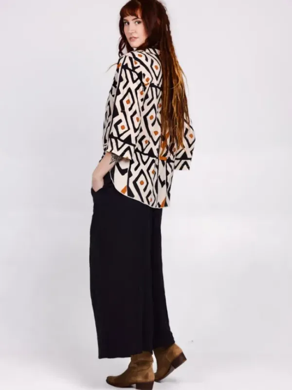 The TwoSisters Broeken|Broeken En Legging-Palazzo broek Donkerblauw