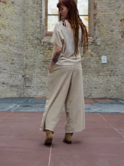 The TwoSisters Nomad Chic Collectie|Broeken-Palazzo broek gebroken wit