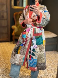 The TwoSisters Kantha|Kantha Lang-Patchwork Kantha Kimono 130