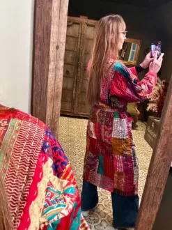 The TwoSisters Kantha|Kantha Lang-Patchwork Kantha Kimono 144