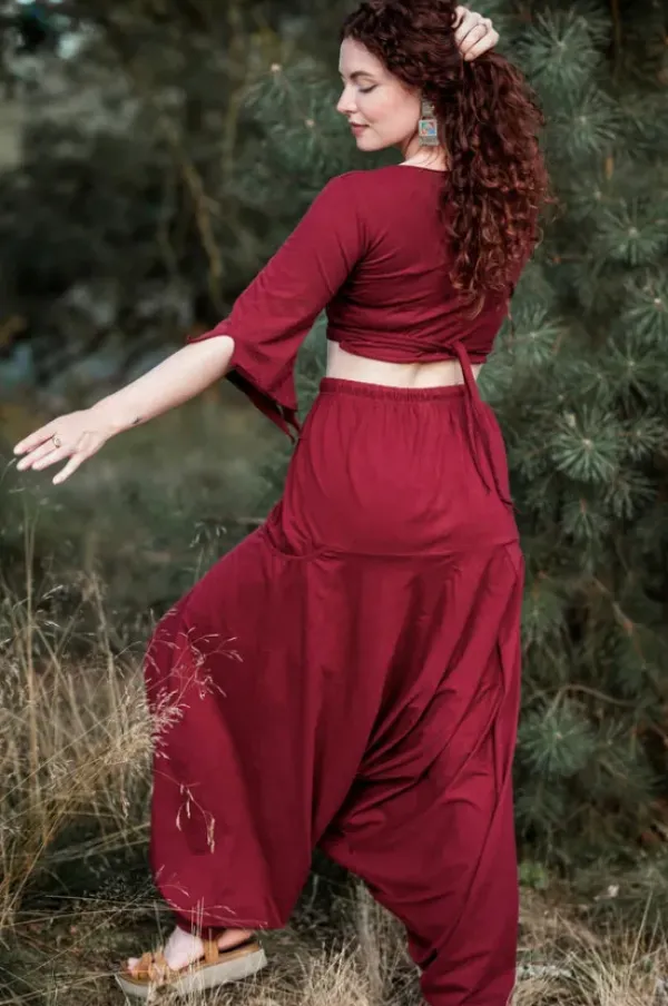 The TwoSisters Tops|Zomer-Pixie Top Marroon Rood