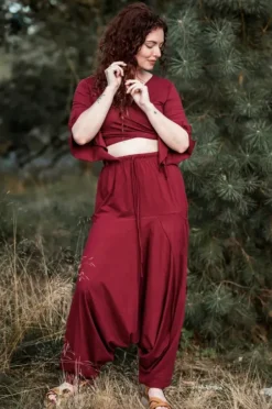 The TwoSisters Tops|Zomer-Pixie Top Marroon Rood