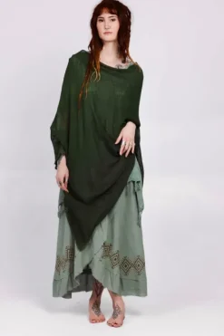 The TwoSisters Plus Size-Poncho Groen