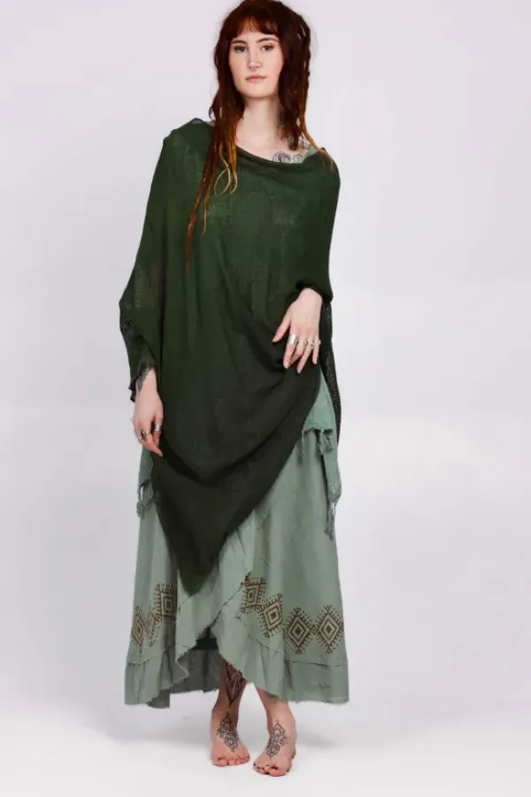 The TwoSisters Plus Size-Poncho Groen