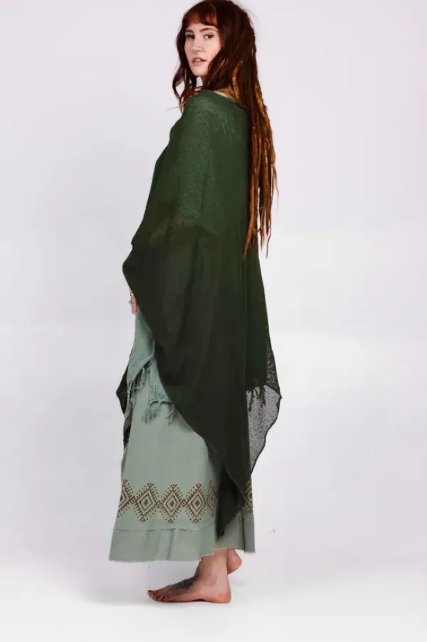 The TwoSisters Plus Size-Poncho Groen