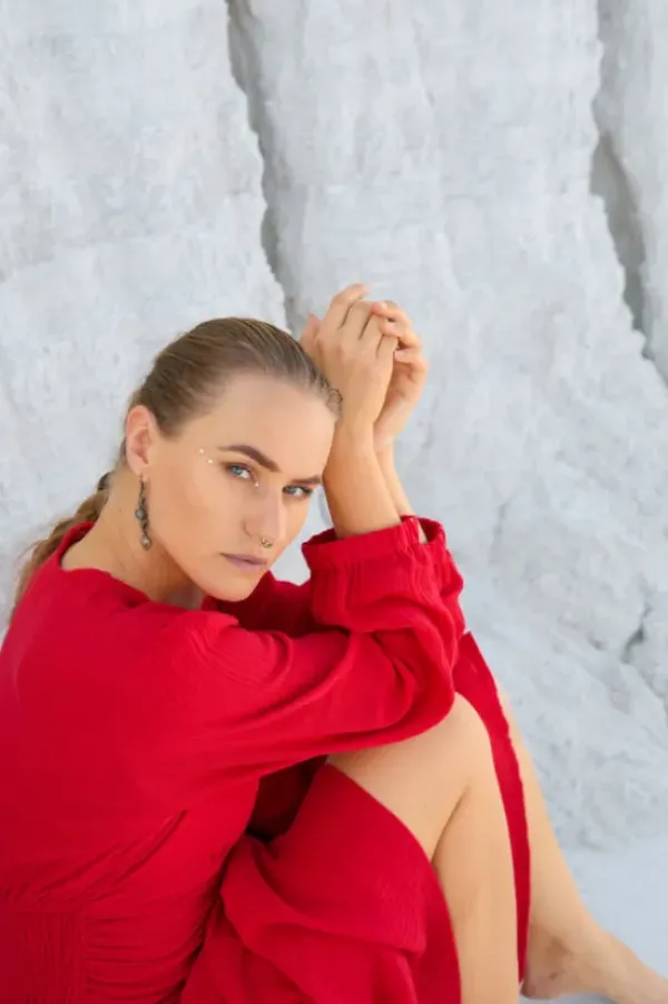 The TwoSisters Gypsy-Rani Lange jurk Knalrood