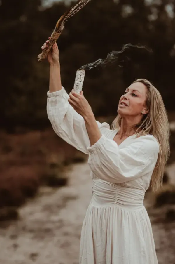 The TwoSisters Gypsy-Rani Lange jurk Roomwit