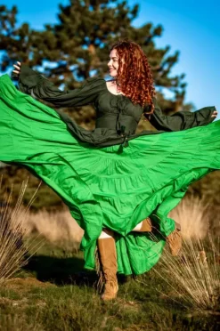The TwoSisters Gypsy|Gypsy Rokken-Real Gypsy rok Knalgroen