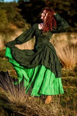 The TwoSisters Gypsy|Gypsy Rokken-Real Gypsy rok Knalgroen