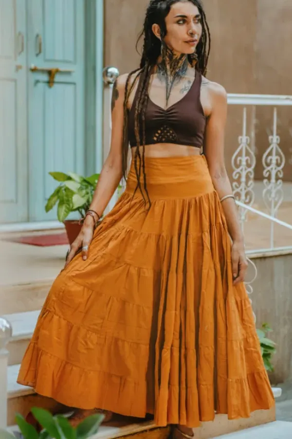 The TwoSisters Gypsy|Gypsy Rokken-Real Gypsy Rok Oker/oranje (ook extra breed)