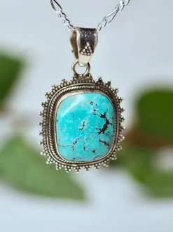 The TwoSisters Edelsteen Hanger-Real Turquoise Edelsteen Hanger 925 zilver