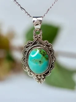 The TwoSisters Edelsteen Hanger-Real Turquoise Edelsteen Hanger 925 zilver