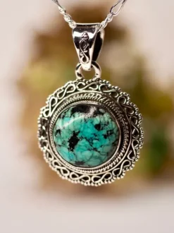 The TwoSisters Edelsteen Hanger-Real Turquoise Edelsteen Hanger 925 zilver
