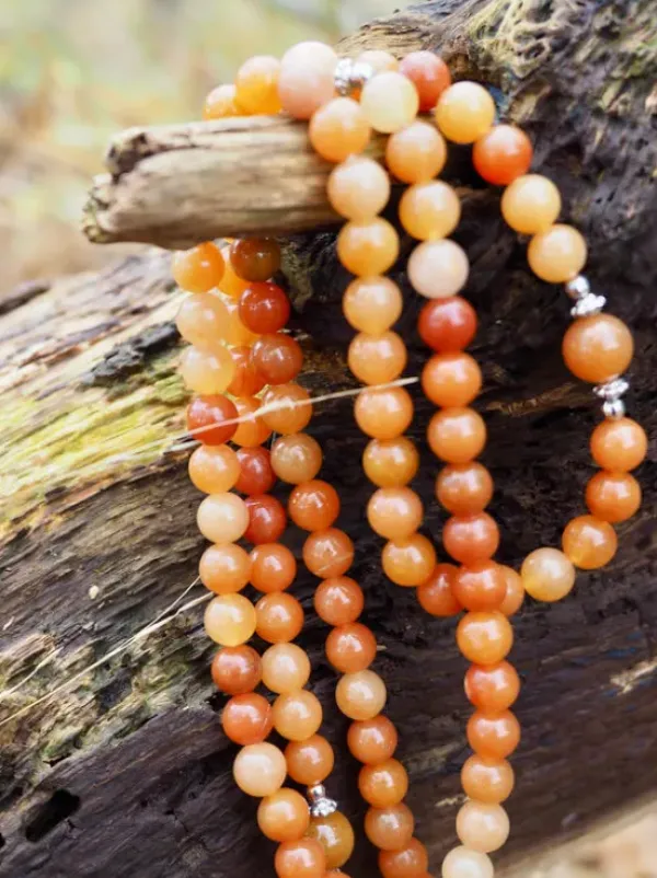 The TwoSisters Kettingen|Buddhist Malas-Red Aventurine Mala