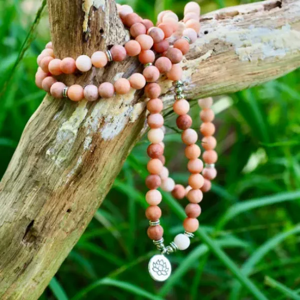 The TwoSisters Kettingen|Buddhist Malas-Roze aventurijn mala