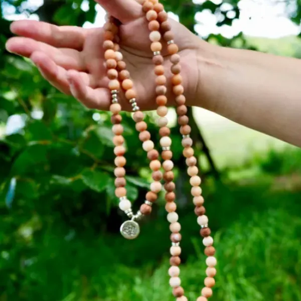 The TwoSisters Kettingen|Buddhist Malas-Roze aventurijn mala