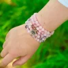 The TwoSisters Kettingen|Buddhist Malas-Rozen Quartz Mala