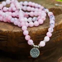 The TwoSisters Kettingen|Buddhist Malas-Rozen Quartz Mala