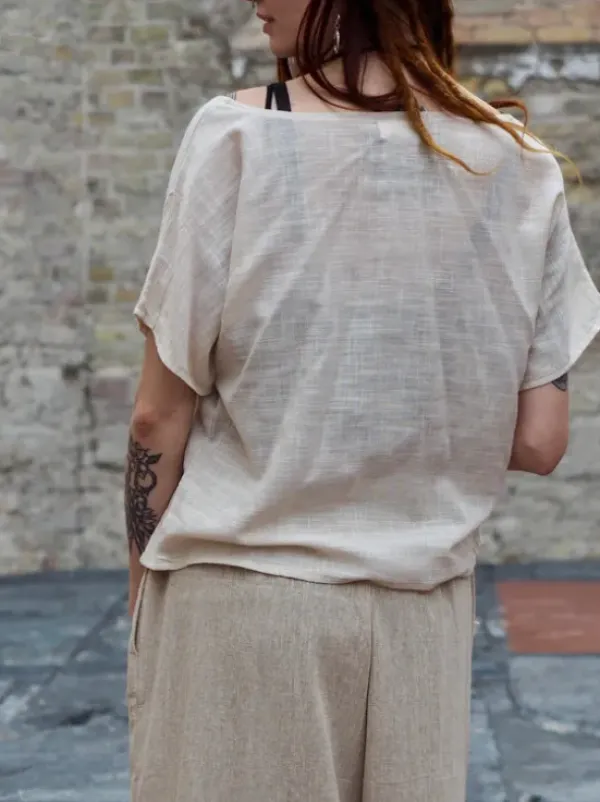 The TwoSisters Tops|Nomad Chic Collectie-Savanna T-shirt Gebroken wit