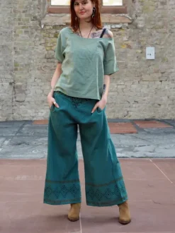 The TwoSisters Tops|Nomad Chic Collectie-Savanna T-shirt Jade Groen