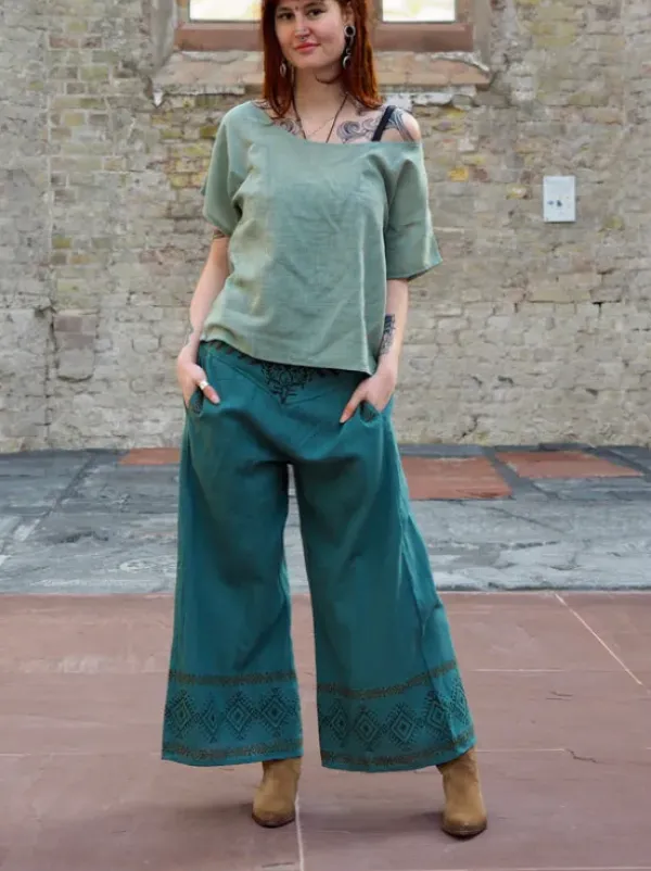 The TwoSisters Tops|Nomad Chic Collectie-Savanna T-shirt Jade Groen