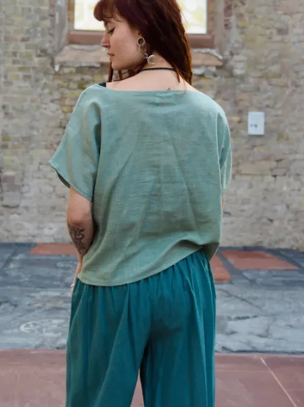 The TwoSisters Tops|Nomad Chic Collectie-Savanna T-shirt Jade Groen