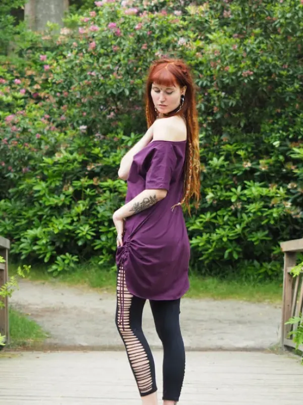 The TwoSisters Tops|Plus Size-Shirt met korte mouw Paars