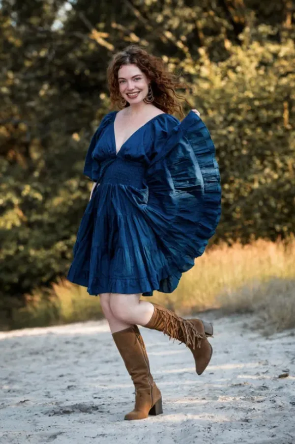 The TwoSisters Gypsy|Zomer-Tara Jurk Kort Blauw