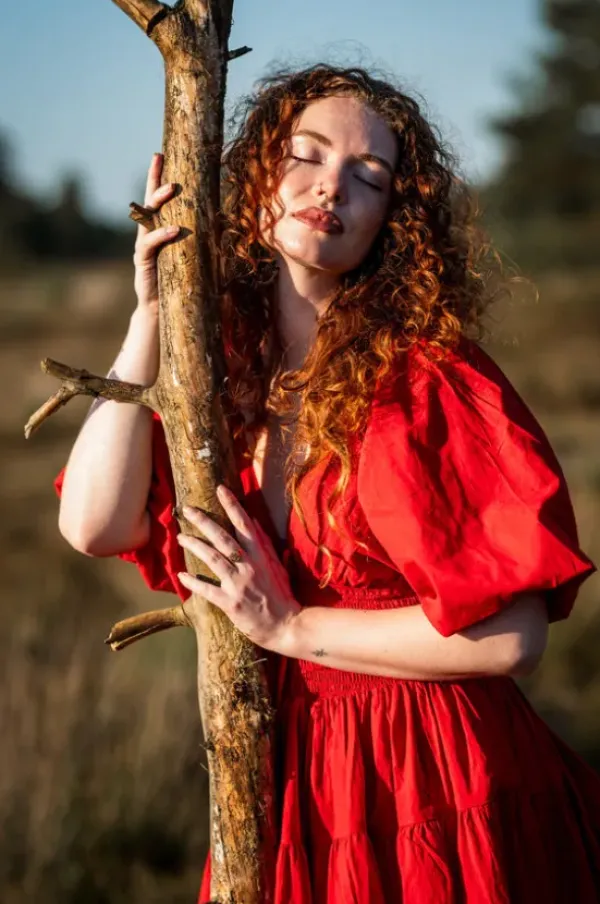 The TwoSisters Gypsy|Zomer-Tara Jurk Kort Knalrood