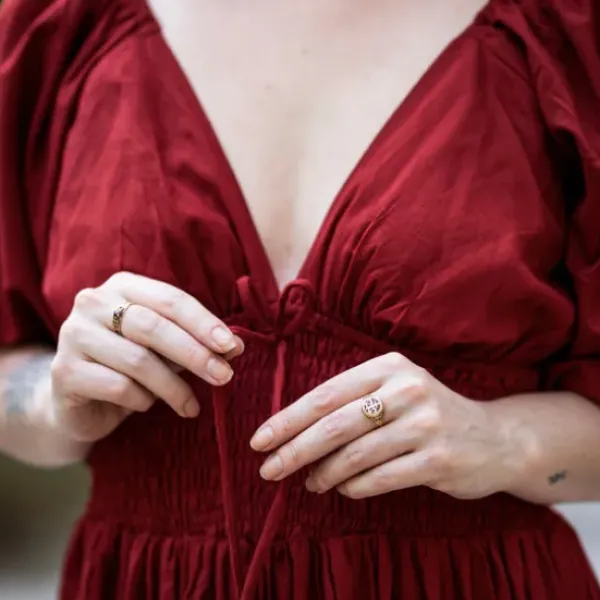 The TwoSisters Gypsy|Zomer-Tara Jurk Lang Warm Rood