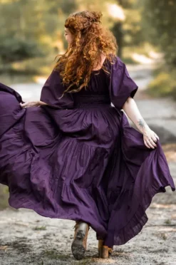 The TwoSisters Gypsy|Zomer-Tara Jurk Lang Paars