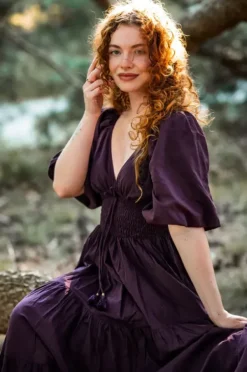 The TwoSisters Gypsy|Zomer-Tara Jurk Lang Paars