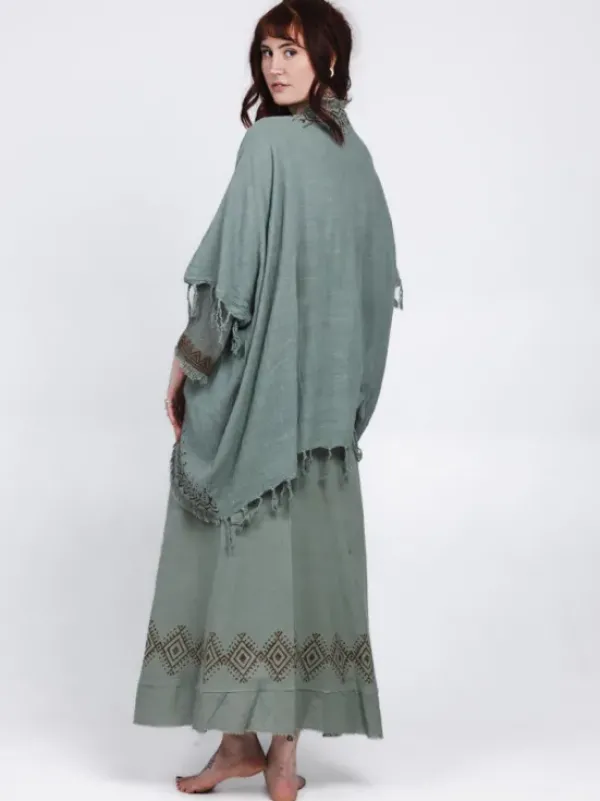 The TwoSisters Plus Size|Nomad Chic Collectie-Terra Soul Kimono Jadegroen