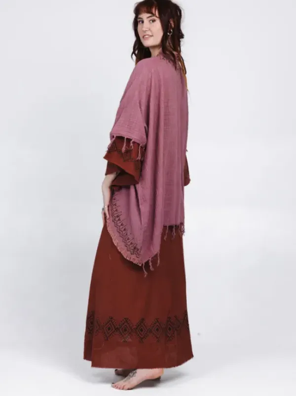 The TwoSisters Plus Size|Nomad Chic Collectie-Terra Soul Kimono Oud Roze
