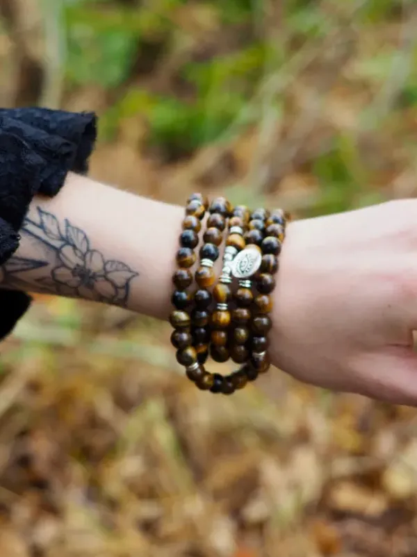 The TwoSisters Kettingen|Buddhist Malas-Tijgeroog Mala